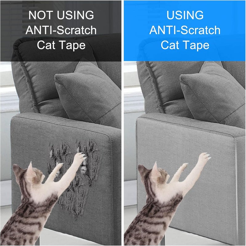 AOUKAR Anti-Cat Scratch Furniture Protector from Cats scratching-20-Pack Clear Sofa Guard Tape for Couches, Deterrent Pet Protection Film to Stop Cats Clawing Corners & Edges - Image 5